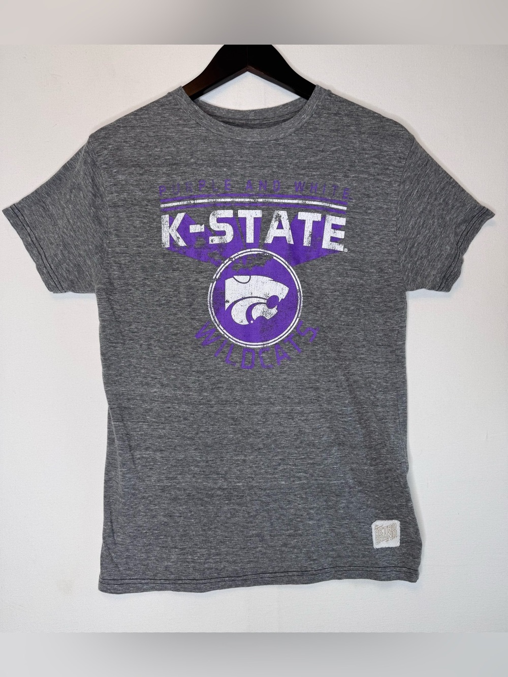 KSU Wildcats Heathered Gray Short Sleeve T-Shirt by Retro Brand women’s Sz small